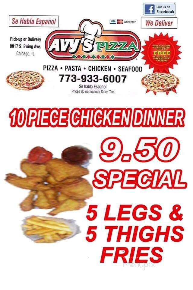 Avy's Pizza - Chicago, IL menu_pic