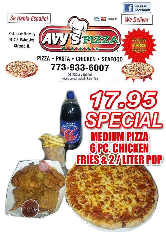 Avy's Pizza - Chicago, IL menu_pic