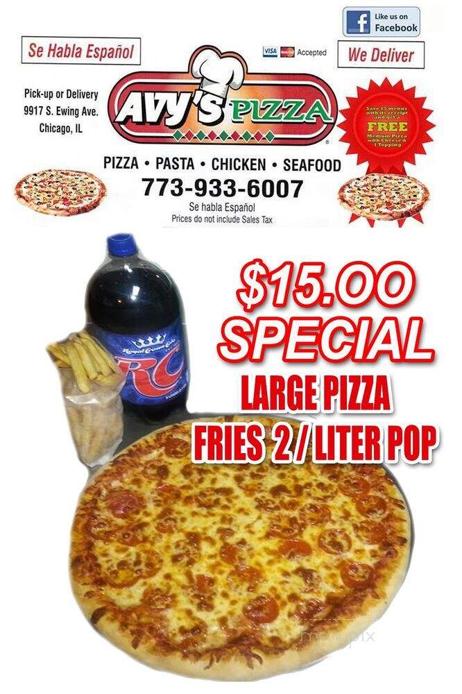 Avy's Pizza - Chicago, IL menu_pic