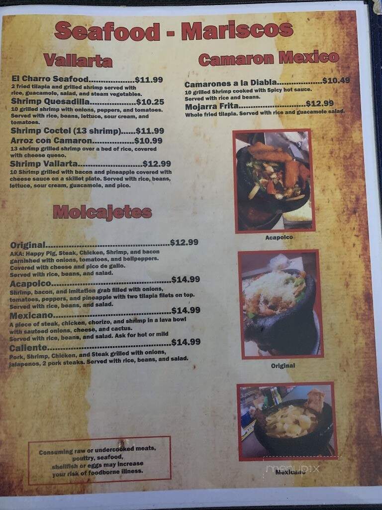 El Charro Mexican Restaurant - Coffeyville, KS menu_pic