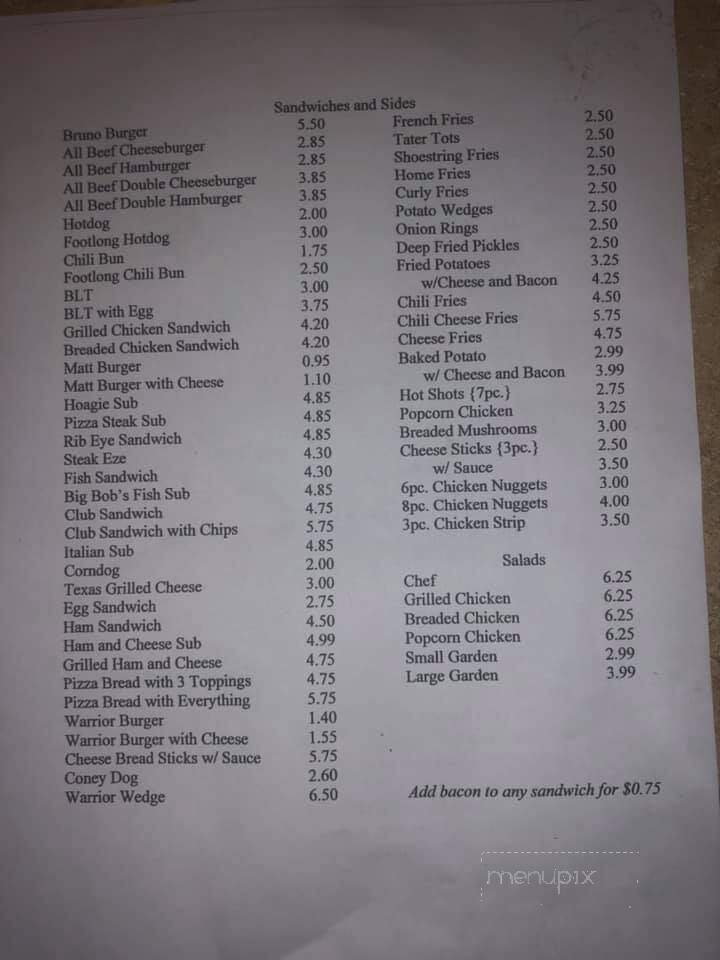 Daramar's Pizza & Restaurant - Belcher, KY menu_pic