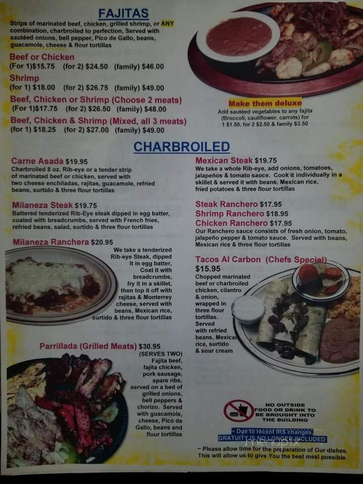 La Casa Mexican Restaurant - Larose, LA menu_pic