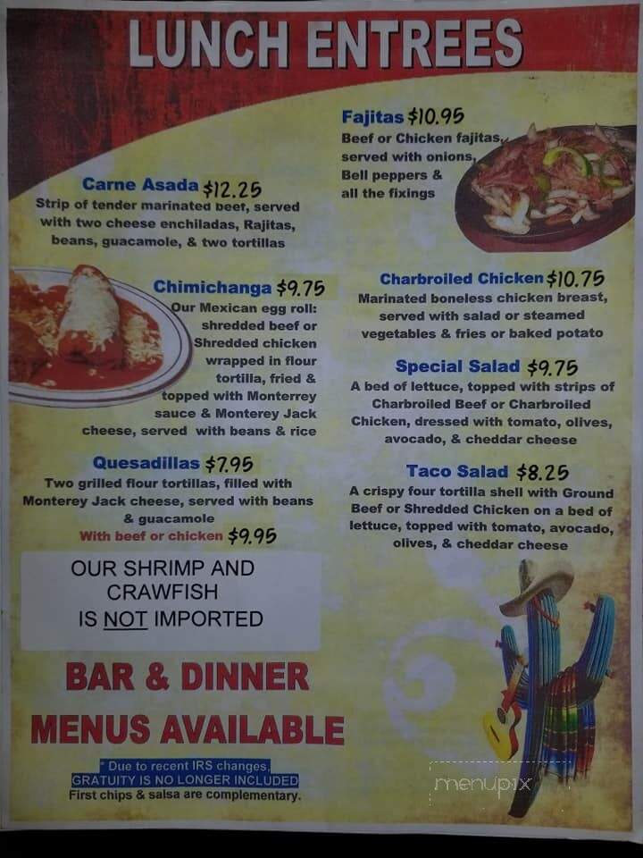 La Casa Mexican Restaurant - Larose, LA menu_pic
