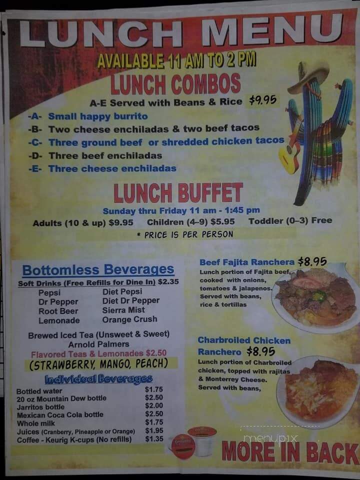 La Casa Mexican Restaurant - Larose, LA menu_pic