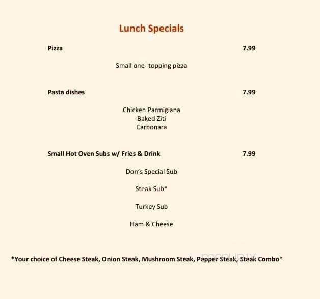 Don's Italian Restaurant - Spindale, NC menu_pic