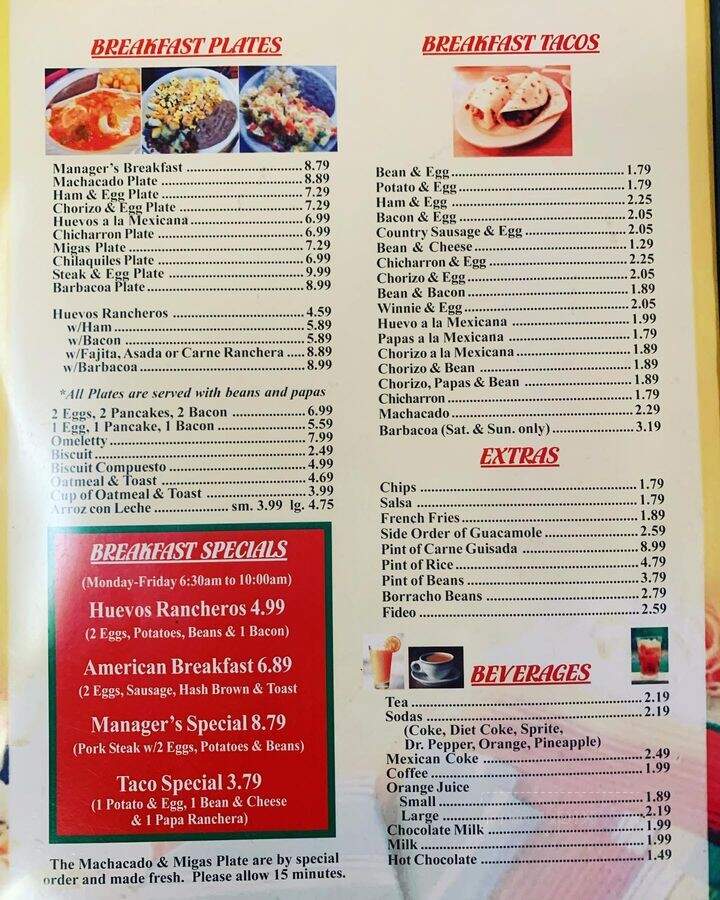Leticia's Mexican Restaurant - San Antonio, TX menu_pic