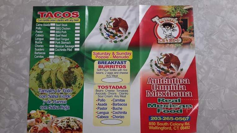 Taqueria Mexico - Wallingford, CT menu_pic
