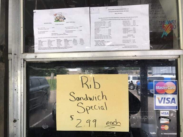 Wilson BBQ and Soul Food Express - McComb, MS menu_pic