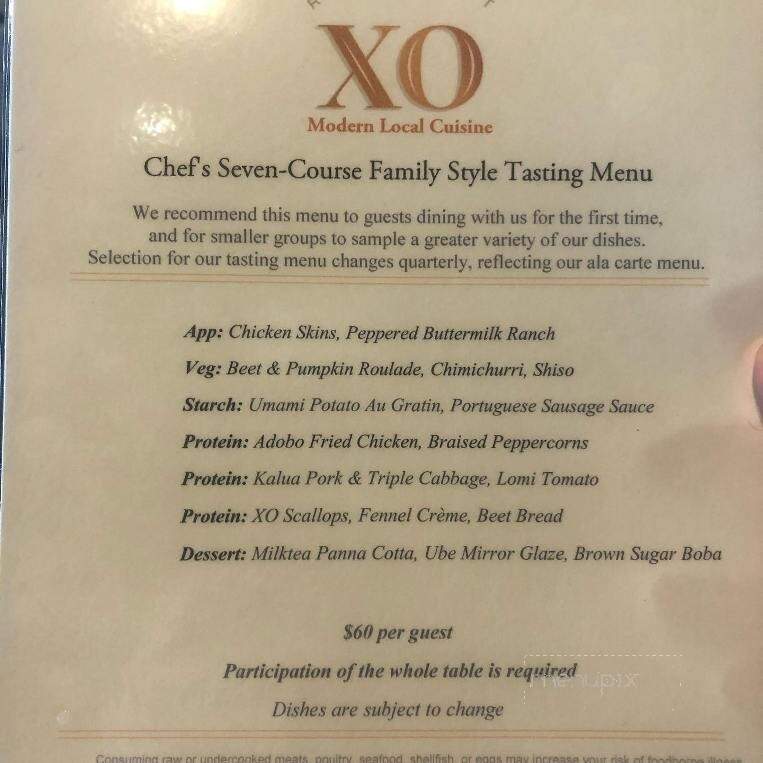 XO Restaurant - Honolulu, HI menu_pic