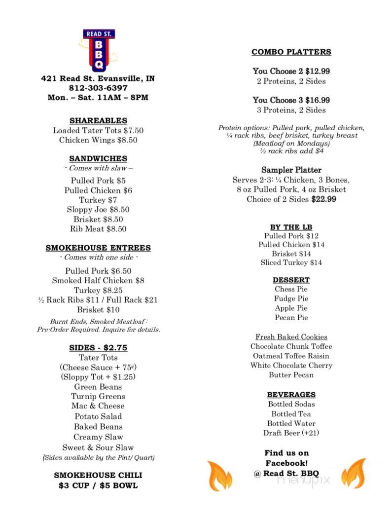 Read St BBQ - Evansville, IN menu_pic