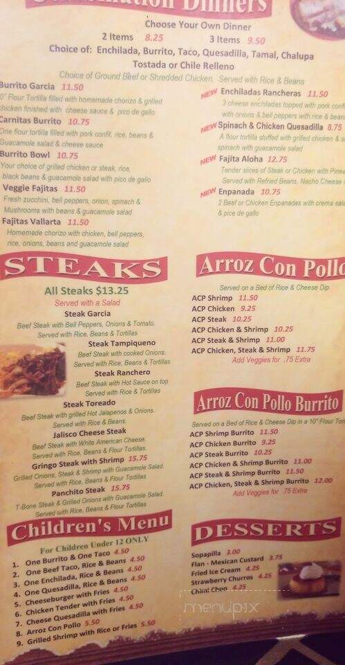 Casa Garcia - Carthage, NC menu_pic