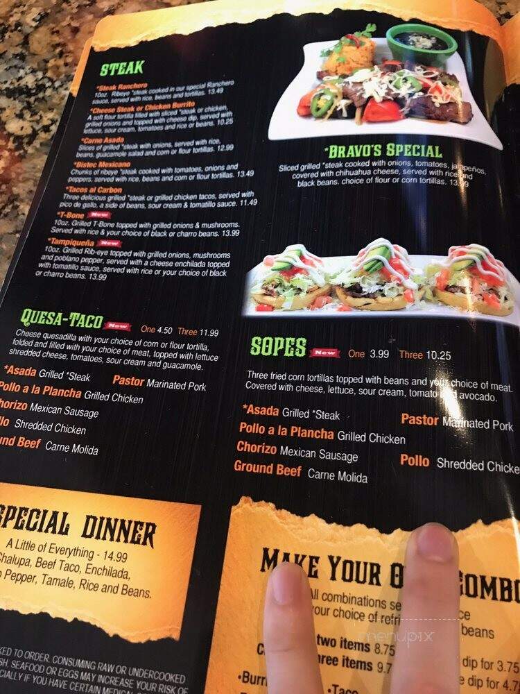 Bravo's Cantina & Grill - Sugar Hill, GA menu_pic