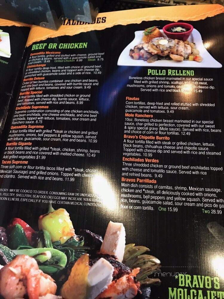 Bravo's Cantina & Grill - Sugar Hill, GA menu_pic