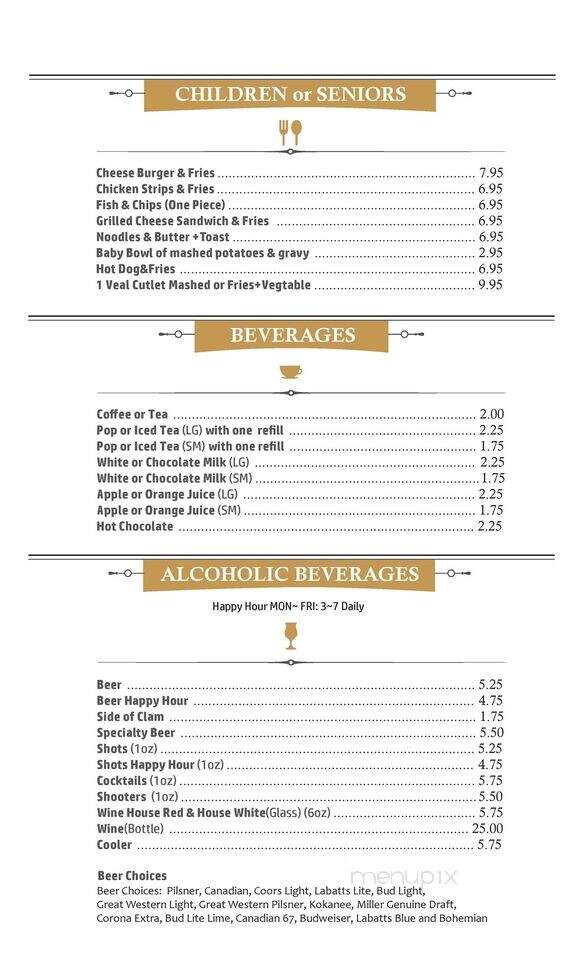 Keeper's Restaurant & Lounge - Davidson, SK menu_pic