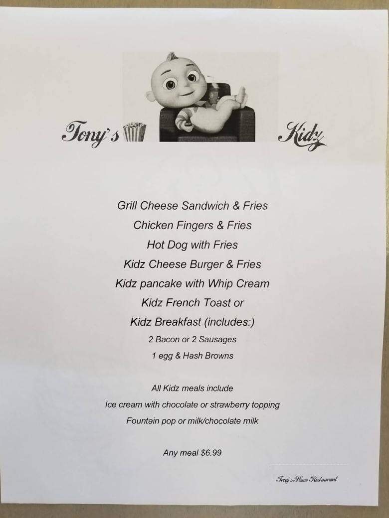 Tonys Place Restaurant - Abbotsford, BC menu_pic