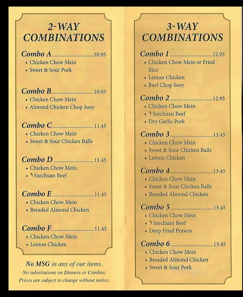 Yellow River Restaurant - Port Alberni, BC menu_pic
