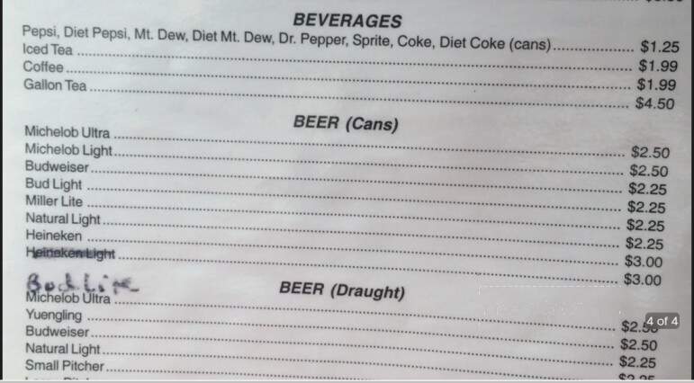 Monticello Cafe - Wilson, NC menu_pic