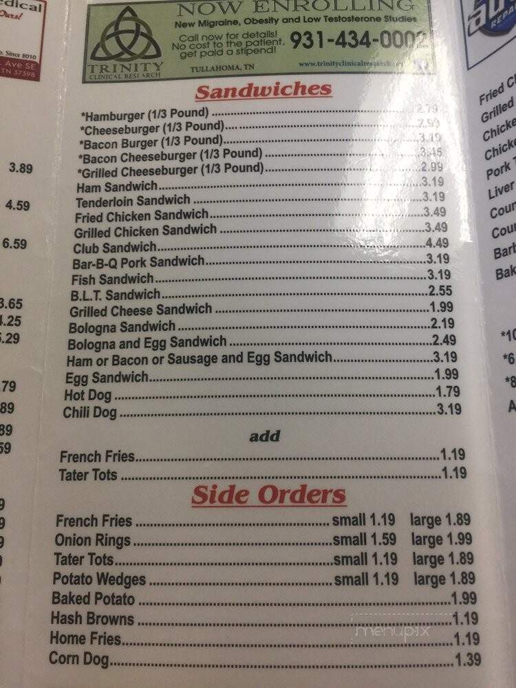 Emma's Family Restaurant - Manchester, TN menu_pic