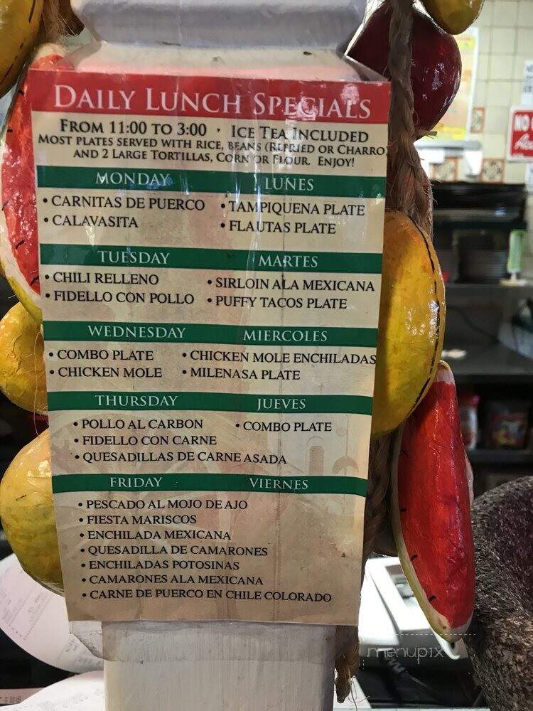 Las Carretas - San Antonio, TX menu_pic