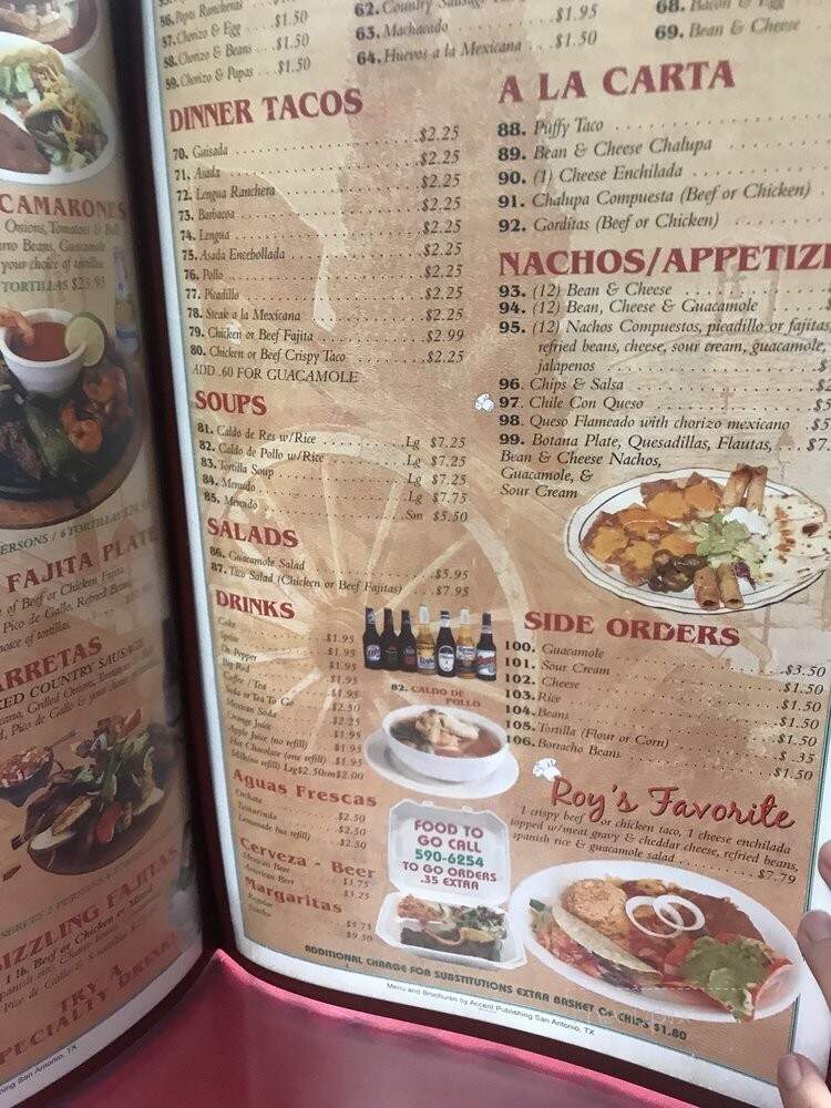 Las Carretas - San Antonio, TX menu_pic