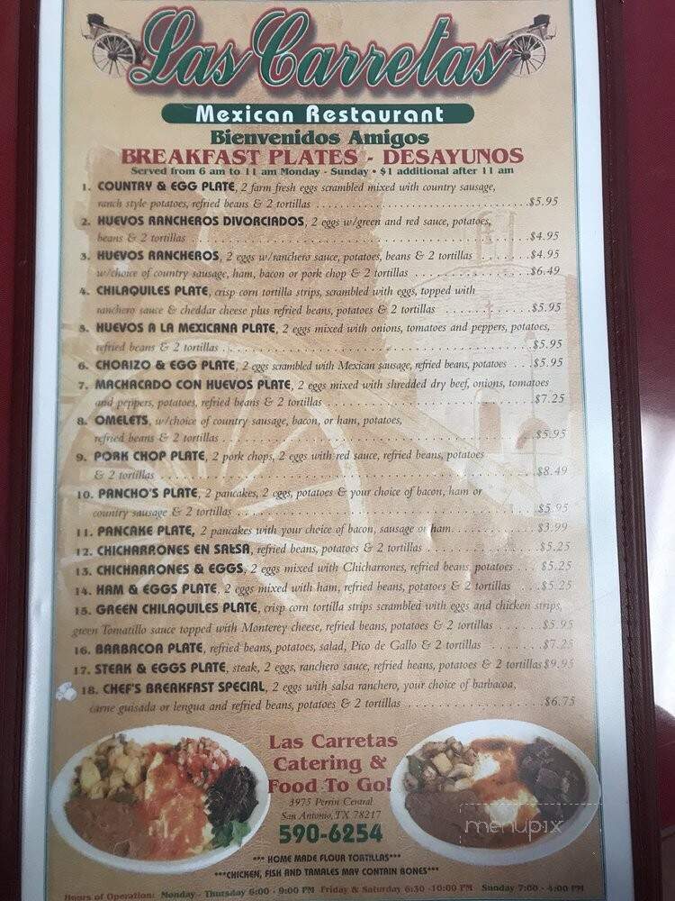 Las Carretas - San Antonio, TX menu_pic