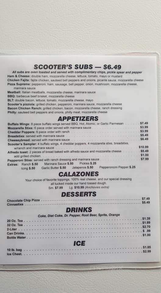 Scooter's Pizzeria - Hooks, TX menu_pic