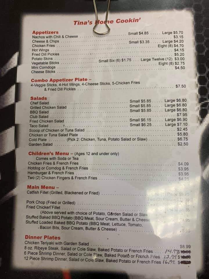 Tinas Home Cookin - Talladega, AL menu_pic