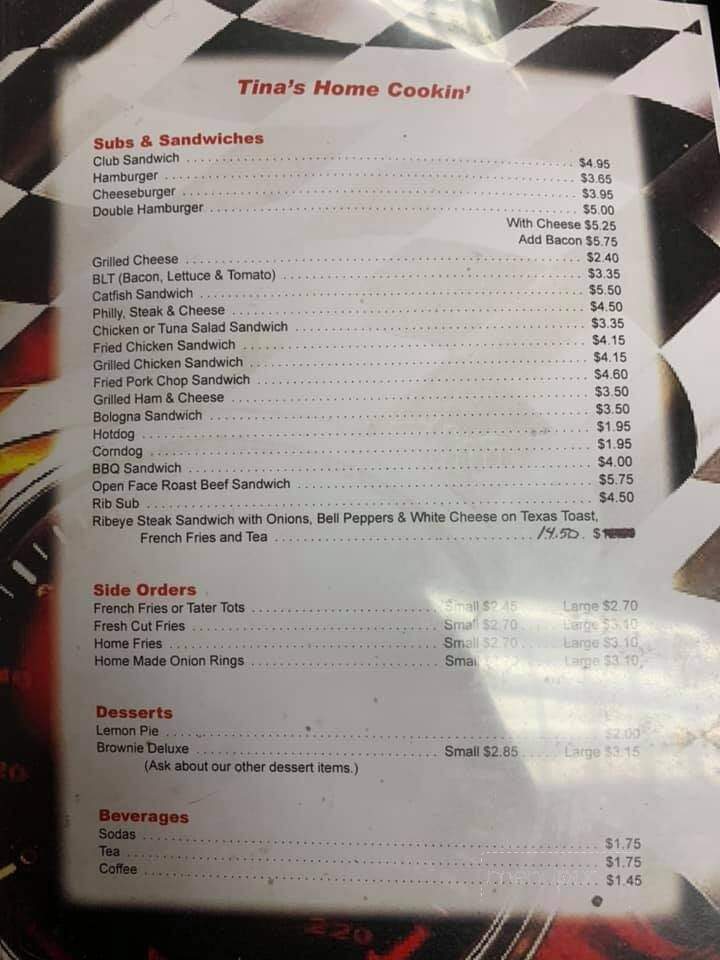 Tinas Home Cookin - Talladega, AL menu_pic