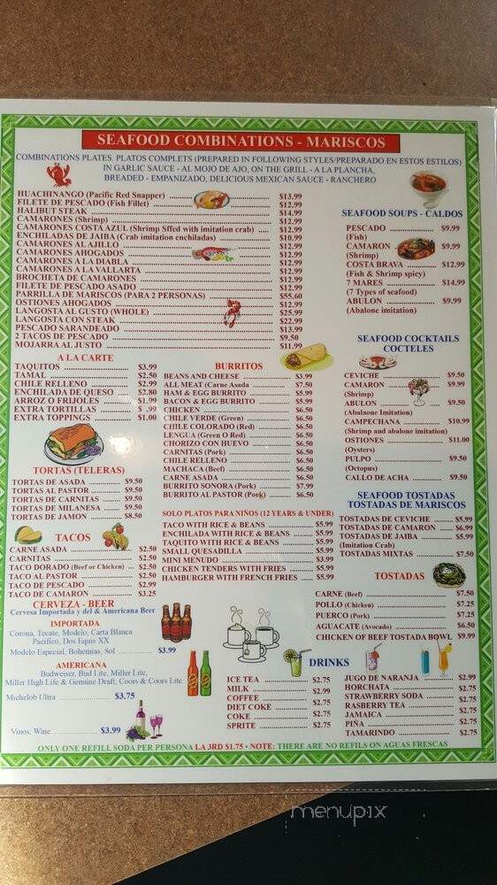 Playa Baja - Montebello, CA menu_pic