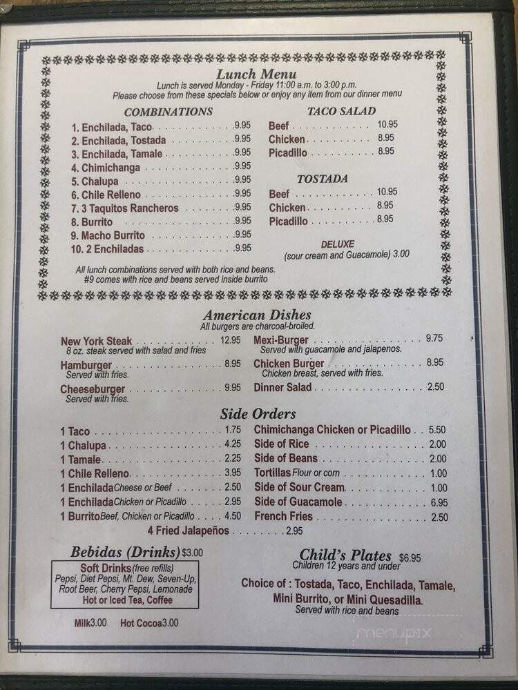 El Cocinero - Prairie City, OR menu_pic