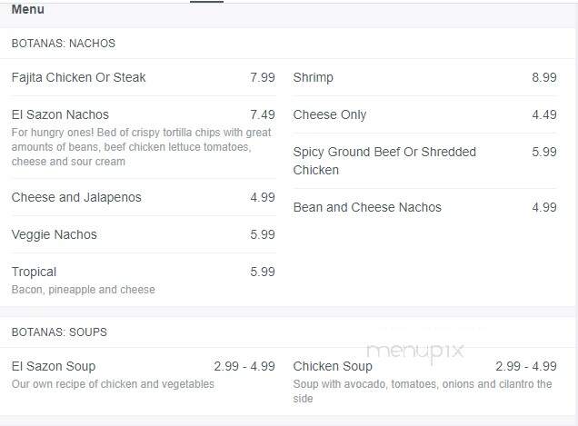 El Sazon - Harlan, KY menu_pic