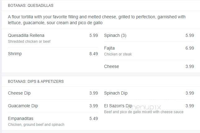 El Sazon - Harlan, KY menu_pic