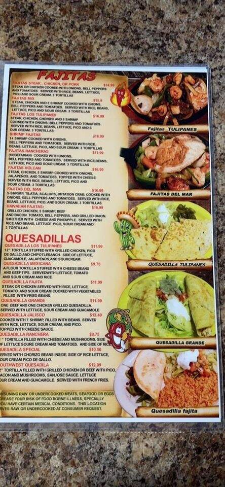 Los Tulipanes Mexican Restaurant - Pipestone, MN menu_pic