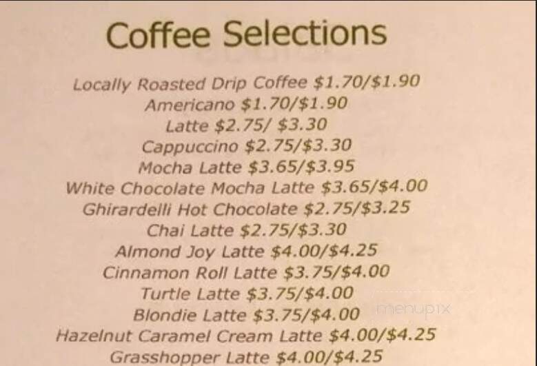 Second Street Bean - Columbia, MS menu_pic