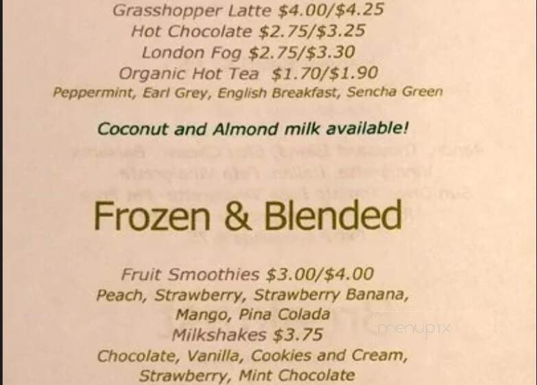 Second Street Bean - Columbia, MS menu_pic
