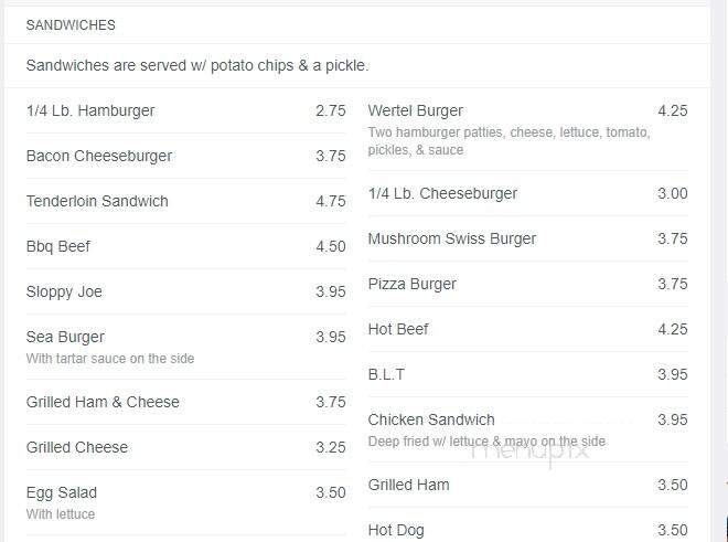 Wertel's Tap - Green Bay, WI menu_pic