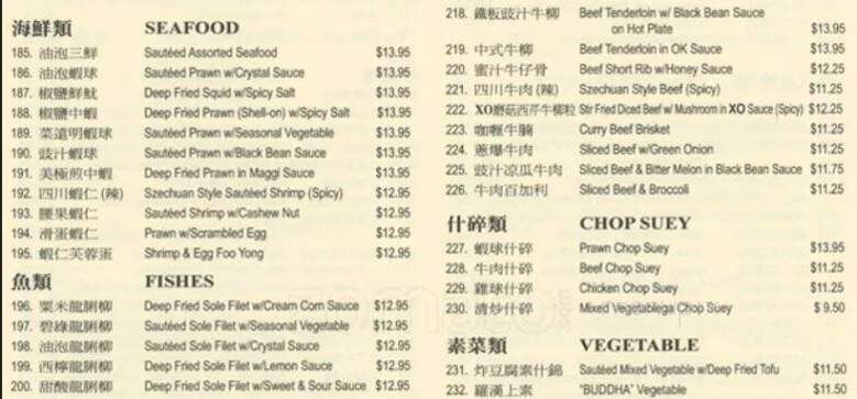 Honolulu Cafe - Vancouver, BC menu_pic