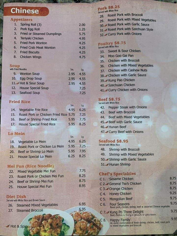 Phoenix Buffet - Pineville, LA menu_pic