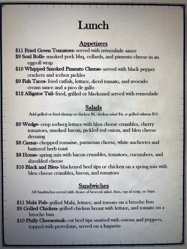 Suite 10 Restaurant & Bar - Evans, GA menu_pic
