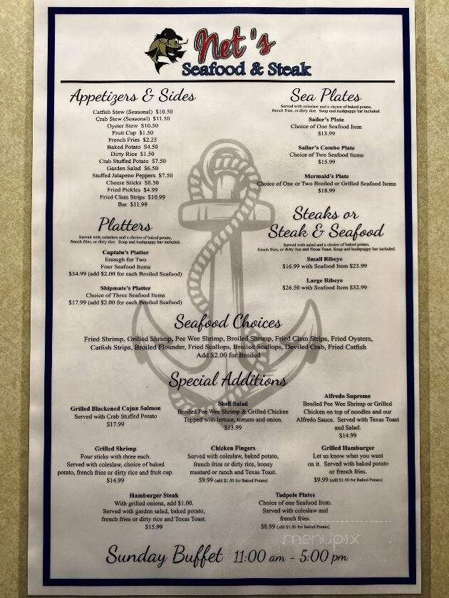 Net's Seafood Steak & Catfish - Sylvania, GA menu_pic