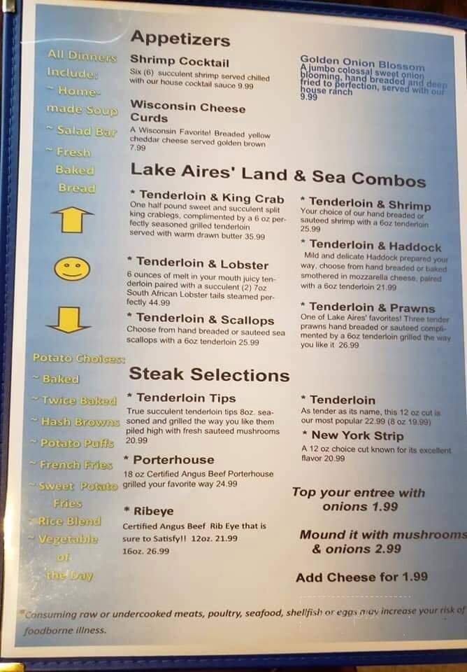 Lake Aire Supper Club - Clintonville, WI menu_pic