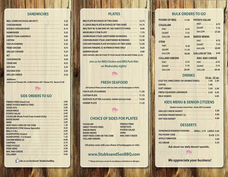 Allen & Son Bar-B-Que - Pittsboro, NC menu_pic