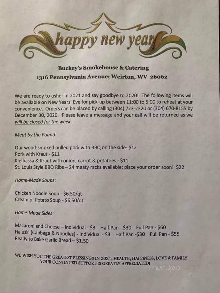 Buckey's - Weirton, WV menu_pic