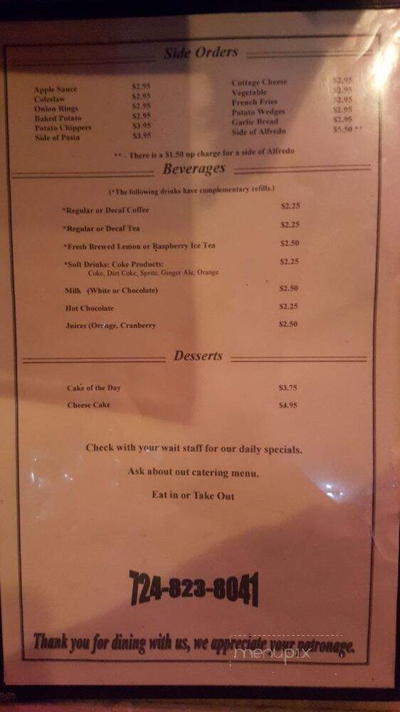Duke's Cafe - Donora, PA menu_pic