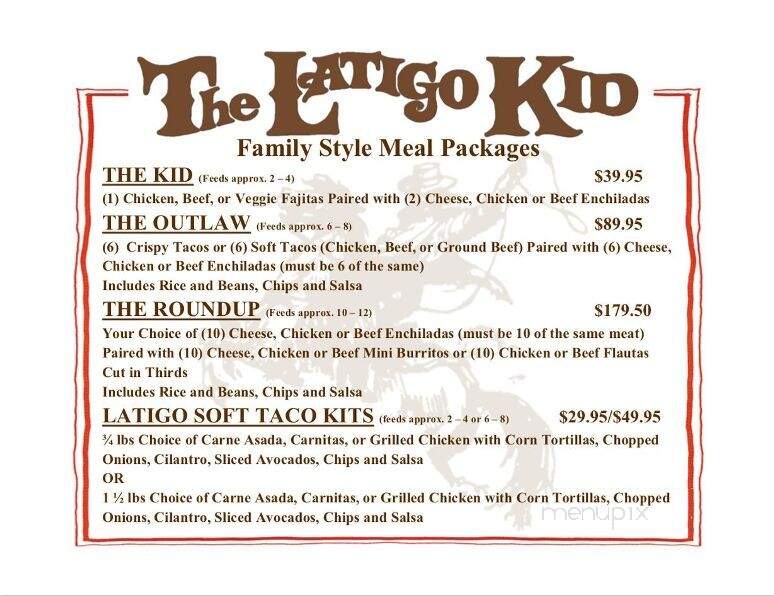 Latigo Kid - Agoura Hills, CA menu_pic