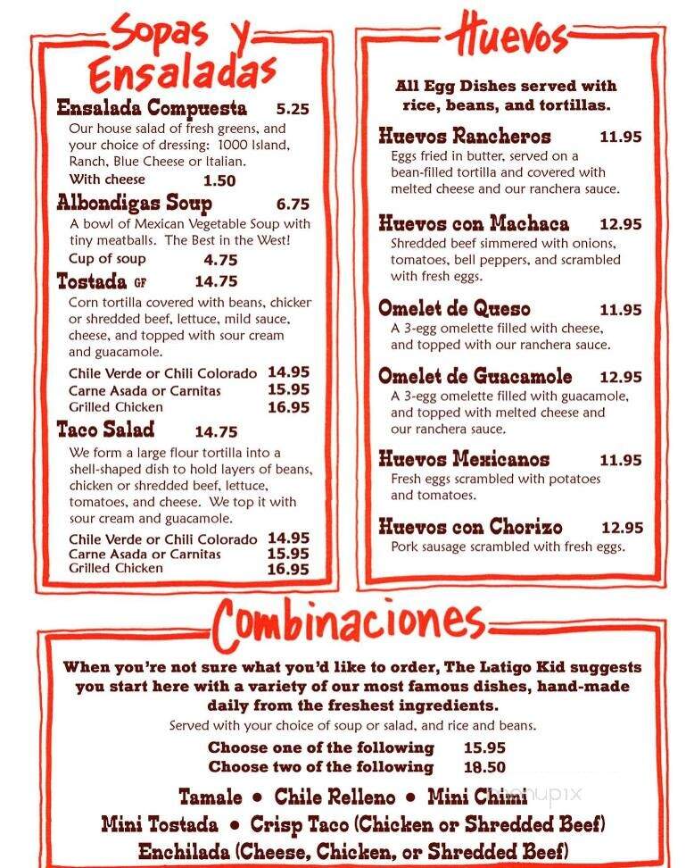 Latigo Kid - Agoura Hills, CA menu_pic