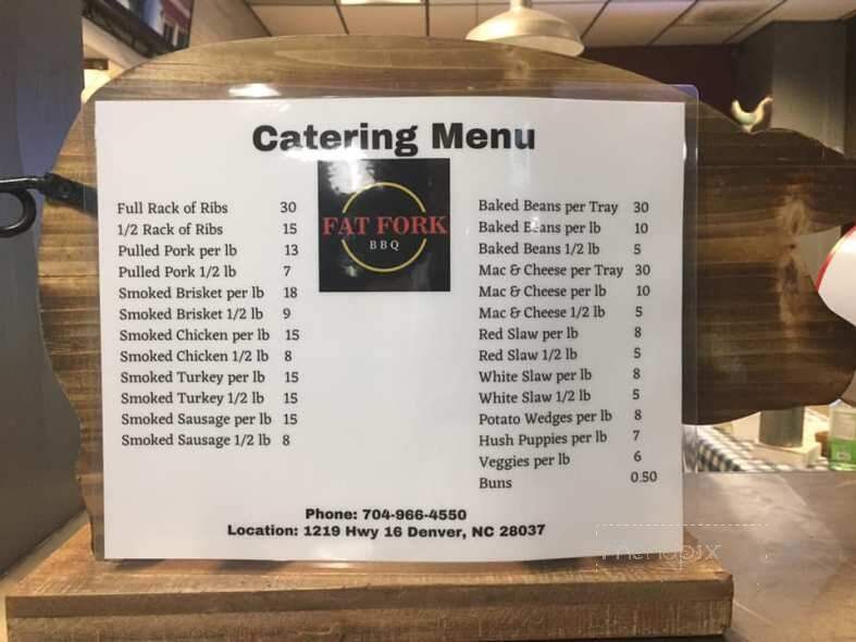 Fat Fork BBQ - Denver, NC menu_pic