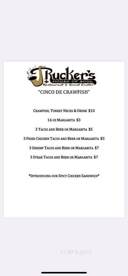 J Rucker'S House Of Soul - Ponchatoula, LA menu_pic
