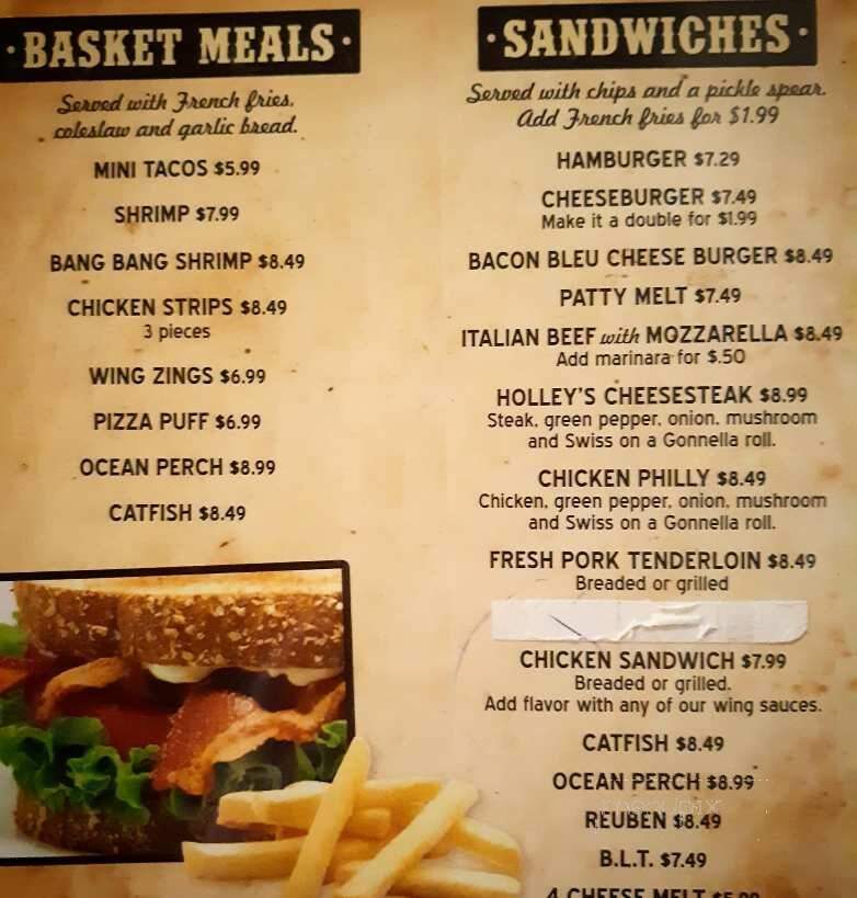 Holley's Restaurant & Lounge - Demotte, IN menu_pic