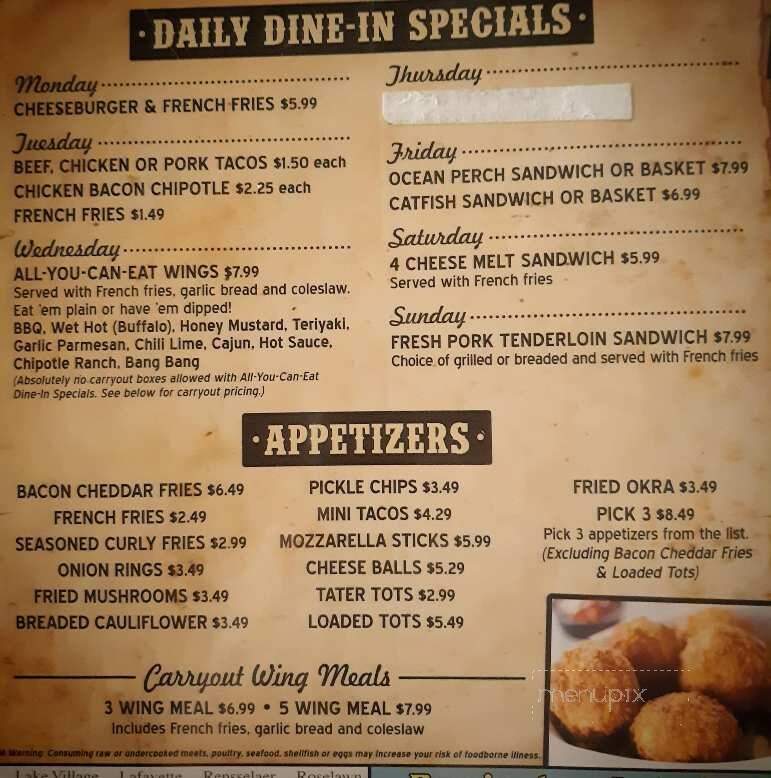 Holley's Restaurant & Lounge - Demotte, IN menu_pic